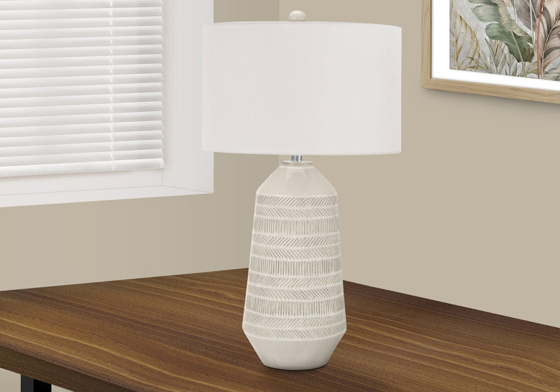 33\" Cream Ceramic Table Lamp