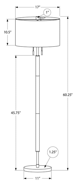 60\" Nickel Metal Floor Lamp