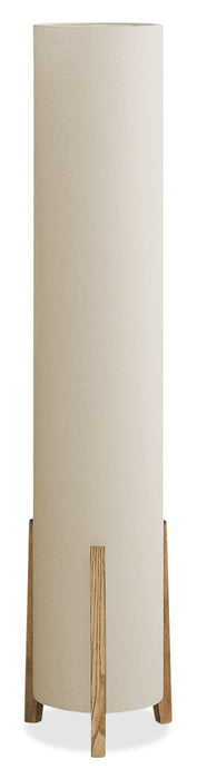 50\" Wood-Look Base Floor Lamp