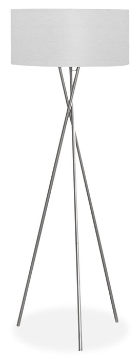 62\" Nickel Metal Tripod Floor Lamp