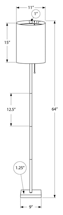 62\" Brass Metal Floor Lamp