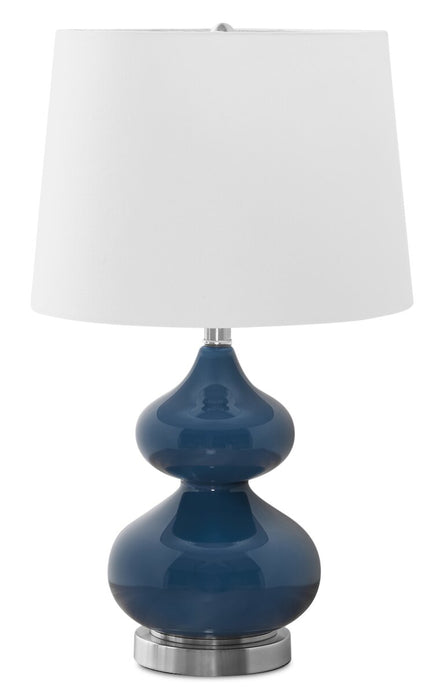 24\" Blue Glass Table Lamp