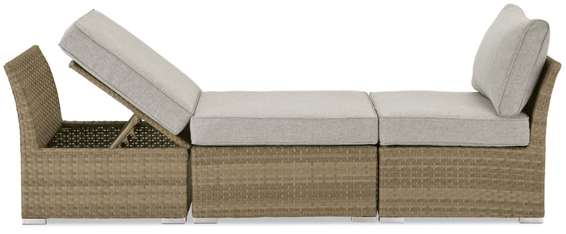 Montego 6-Piece Canopy Outdoor Patio Conversation Set with Canopy Sofa, 2 Armless Chairs, Ottoman, Glass Top Coffee & End Table - Hand-Woven Resin Wicker, UV & Weather Resistant - Natural/Beige