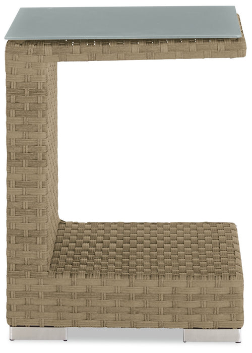 Montego 6-Piece Canopy Outdoor Patio Conversation Set with Canopy Sofa, 2 Armless Chairs, Ottoman, Glass Top Coffee & End Table - Hand-Woven Resin Wicker, UV & Weather Resistant - Natural/Beige