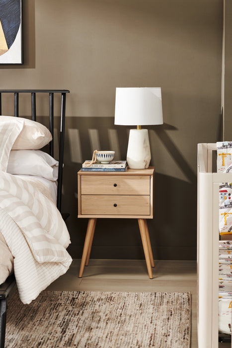 Mori Bedside 2-Drawer Nightstand, 18\"W x 25.75\"H - Natural