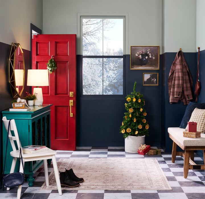 Vintage Vase Framed Linen Textured Artwork - 17\" x 21\"