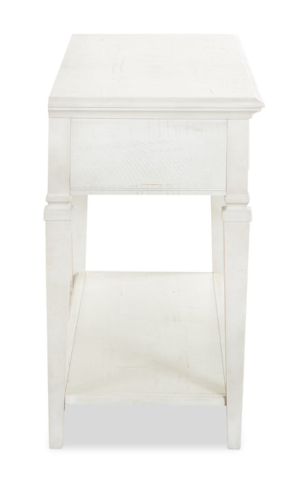 Newman  50\" Traditional Sofa Table with Storage and Shelf - Alabaster White Pine