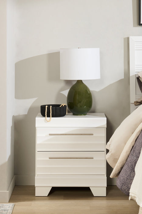 Olivia Bedside 2-Drawer Nightstand, 23.5\"W x 25.2\"H, Made in Canada - White