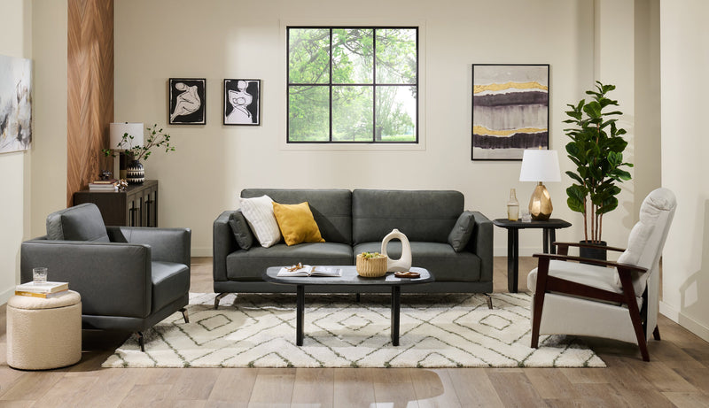 Ontario 14.75\" Round Fabric Storage Ottoman - White