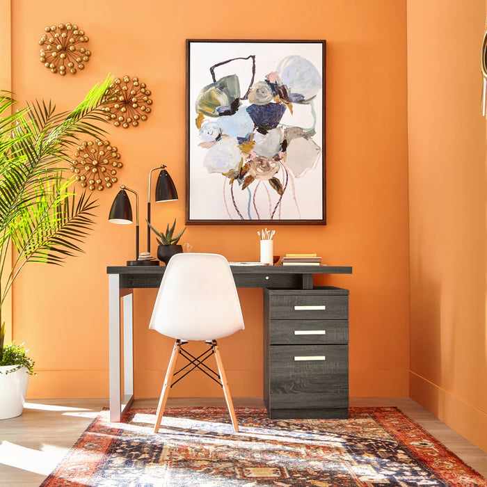 Oscar 47\" Reversible Office Desk with Storage - Grey