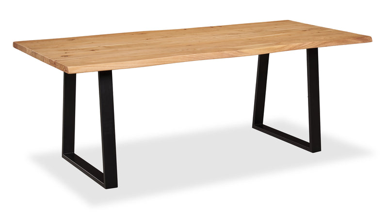 Oskar Dining Table, Acacia Wood & Metal, 79\"W - Natural & Black