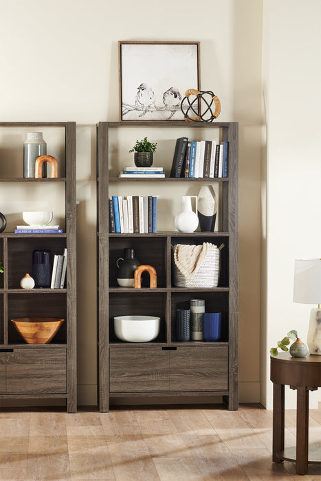 Oscar Owen 36\" Bookcase with Drawer & 6 Shelves - Grey