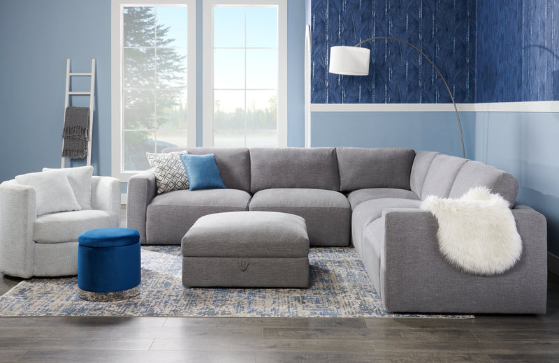 Made in Canada Petite 36\" Chenille Fabric Swivel Cuddler Accent Chair - Teddy Star Grey