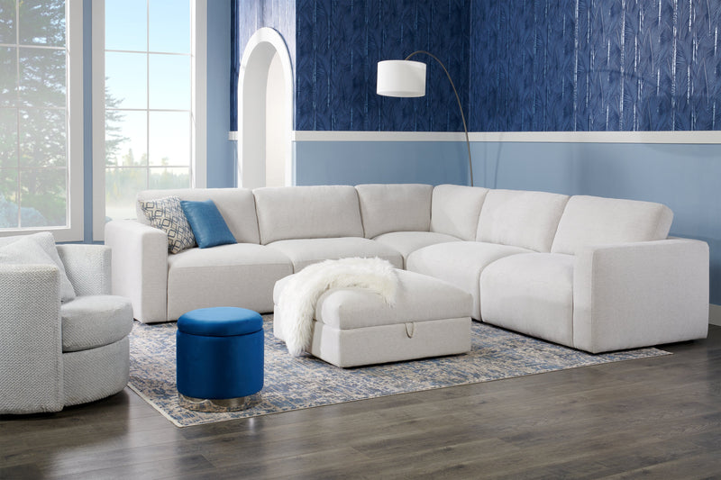 Made in Canada Petite 36\" Chenille Fabric Swivel Cuddler Accent Chair - Teddy Star Grey