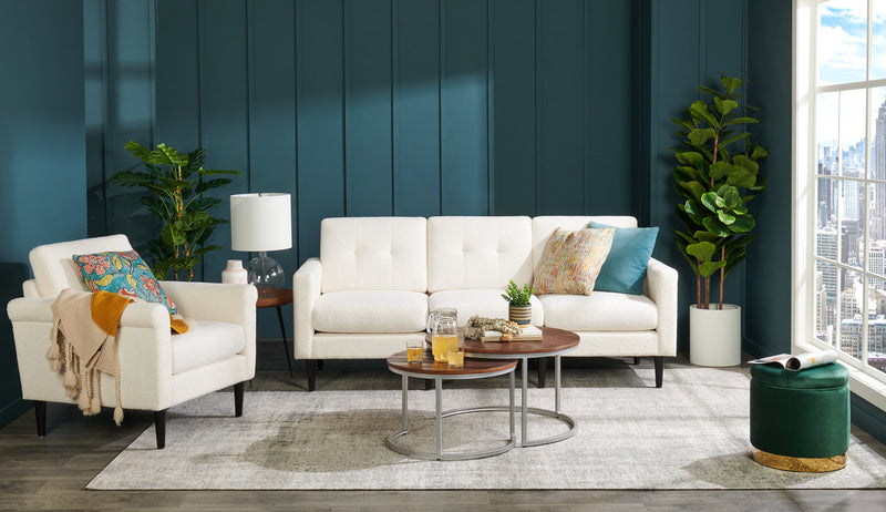 Phebe 16.5\" Storage Ottoman with Gold Trim Base - Green