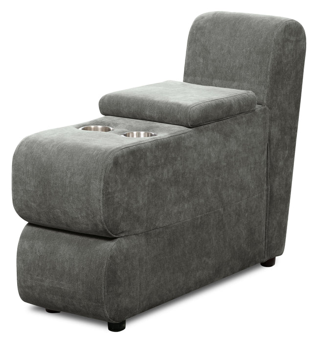 Scott Living Plaza Modular 4-Piece Fabric Sectional with Two Loveseats, Storage Console and Dual Cupholders - Grey