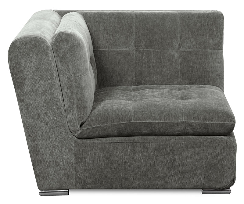 Scott Living Plaza Modular 4-Piece Fabric Sectional with Two Loveseats, Storage Console and Dual Cupholders - Grey