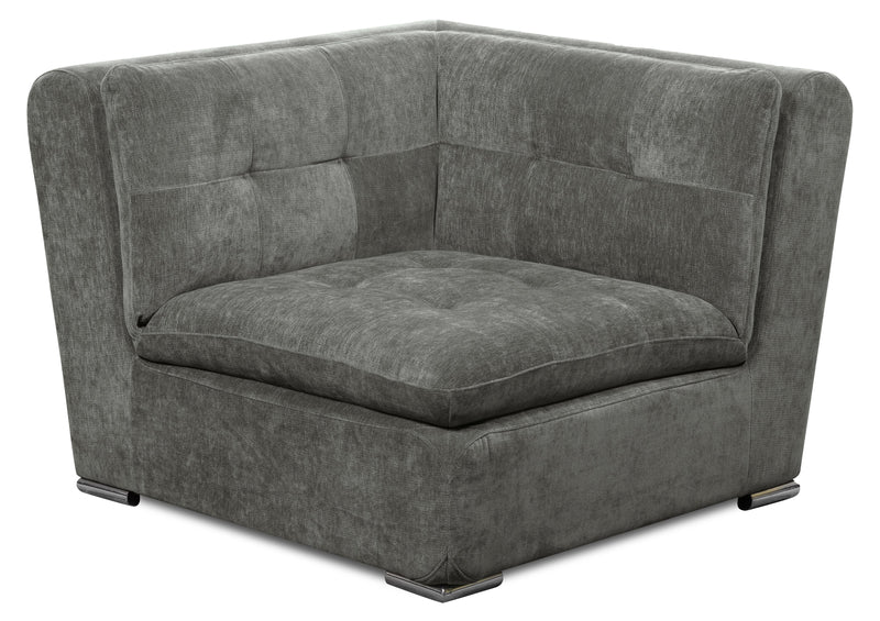 Scott Living Plaza Modular 4-Piece Fabric Sectional with Two Loveseats, Storage Console and Dual Cupholders - Grey