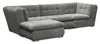 Scott Living Plaza Modular 4-Piece Fabric Sectional with Ottoman - Grey