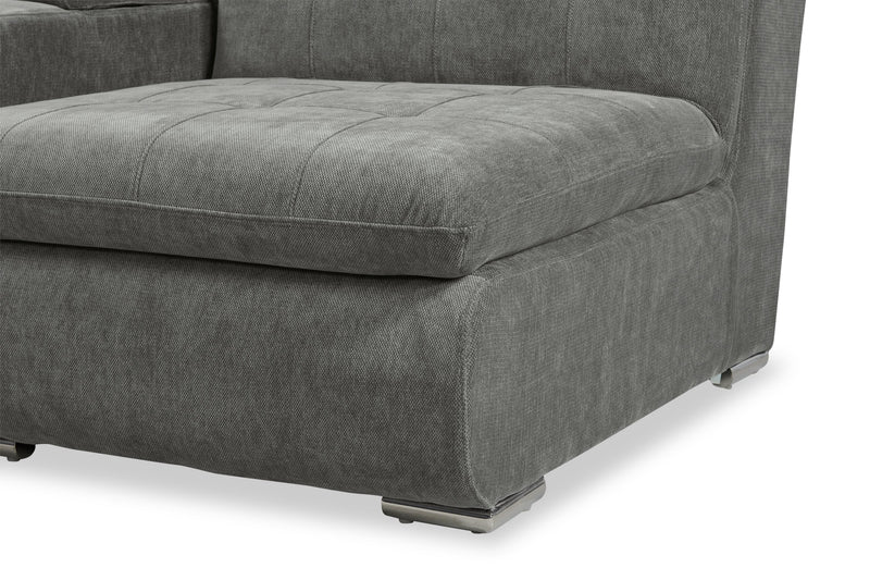 Scott Living Plaza Modular 4-Piece Fabric Sectional with Ottoman - Grey