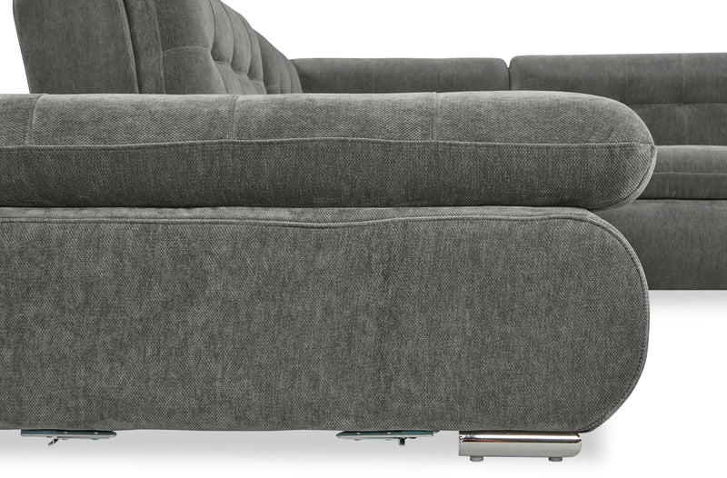 Scott Living Plaza Modular 4-Piece Fabric Sectional with Ottoman - Grey