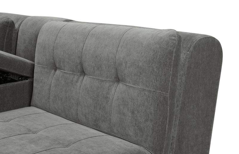 Scott Living Plaza Modular 4-Piece Fabric Sectional with Ottoman - Grey