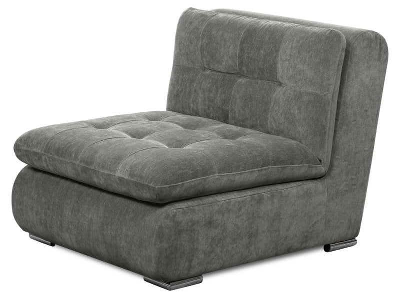 Scott Living Plaza Modular 4-Piece Fabric Sectional with Ottoman - Grey