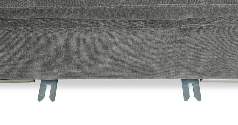 Scott Living Plaza Modular 98\" Fabric Loveseat with Storage Console and Dual Cupholders - Grey