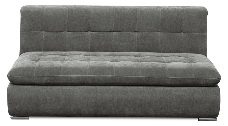 Scott Living Plaza Modular 5-Piece Fabric Sectional with Storage Console, Dual Cupholders and Ottoman - Grey