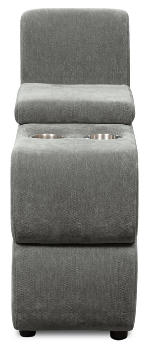 Scott Living Plaza Modular 7-Piece Fabric Sectional with Storage Console and Dual Cupholders - Grey