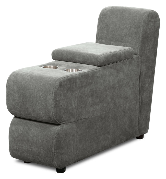 Scott Living Plaza Modular 7-Piece Fabric Sectional with Storage Console and Dual Cupholders - Grey