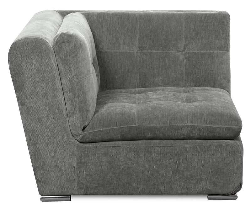 Scott Living Plaza Modular 7-Piece Fabric Sectional with Storage Console and Dual Cupholders - Grey