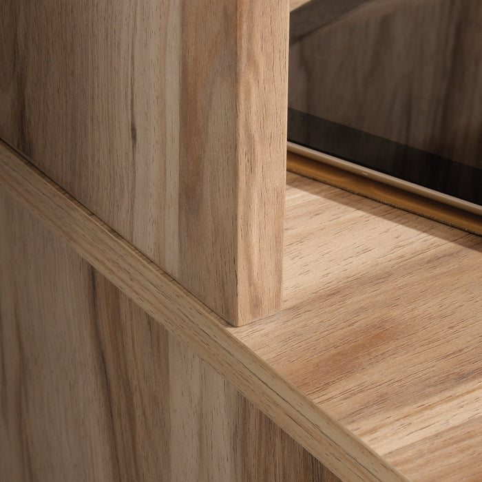 Portage Park 30.35\" Commercial Grade 2-Shelf Library Hutch - Light Brown