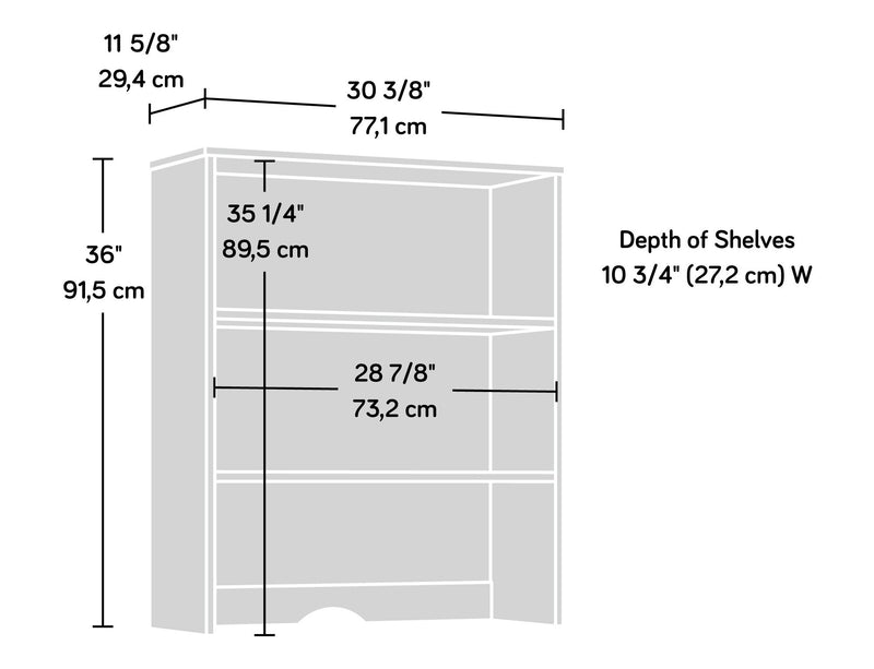 Portage Park 30.35\" Commercial Grade 2-Shelf Library Hutch - Light Brown