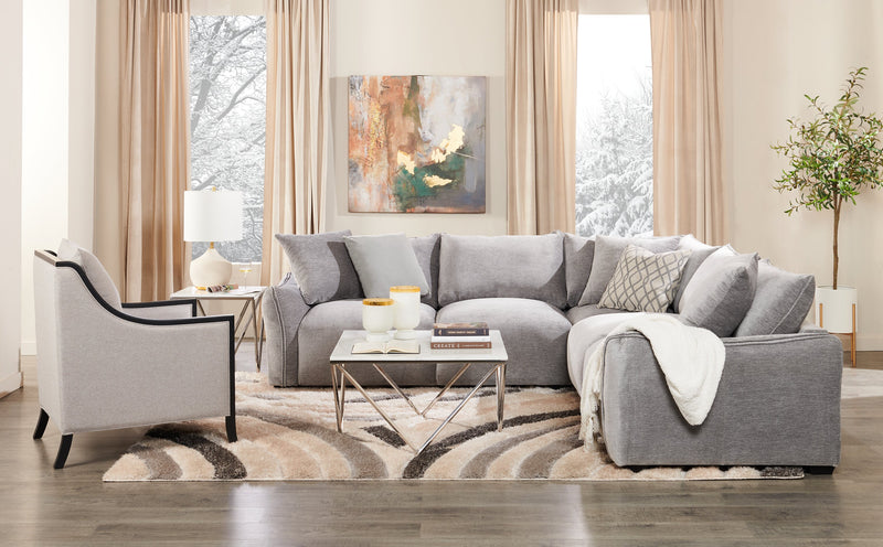 Posh 28.14\" Fabric Accent Chair with Removable Back and Seat Cushions and Wood Legs - Beige