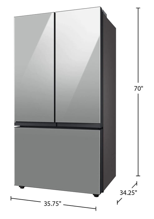 Samsung 36\" 30.1 Cu. Ft. Bespoke French-Door Refrigerator - Stainless Steel - RF30BB6200QLAA