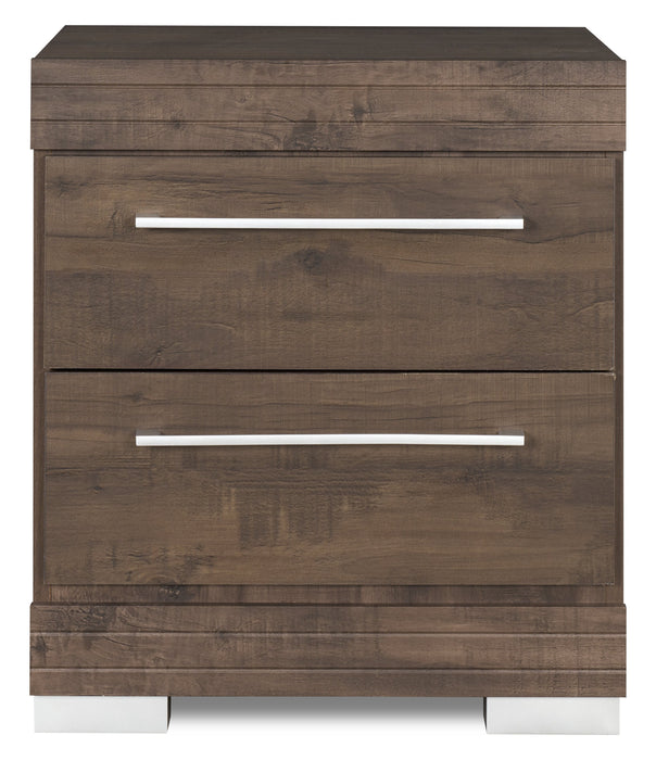 Riley Bedside 2-Drawer Nightstand, 21\"W x 24\"H, Made in Canada - Grey