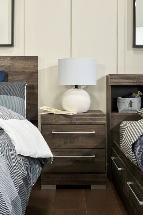 Riley Bedside 2-Drawer Nightstand, 21\"W x 24\"H, Made in Canada - Grey