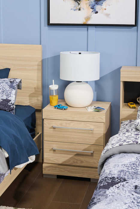 Riley Bedside 2-Drawer Nightstand, 21\"W x 24\"H, Made in Canada - Natural