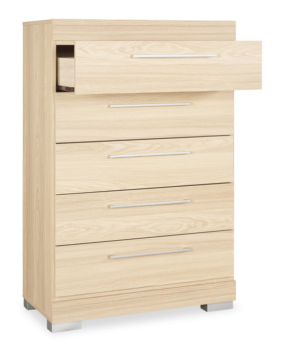 Riley Bedroom Chest of Drawers, 5-Drawer, 31\"W x 46\"H, Made in Canada - Natural