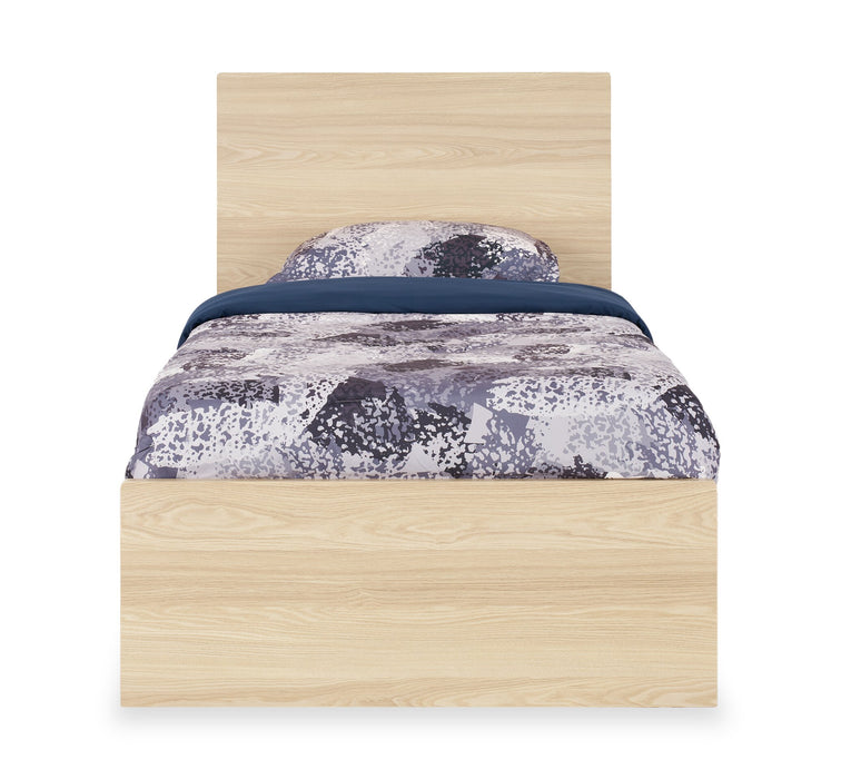 Riley Panel Bed with Headboard & Frame for Kids, Made in Canada, Natural - Twin Size