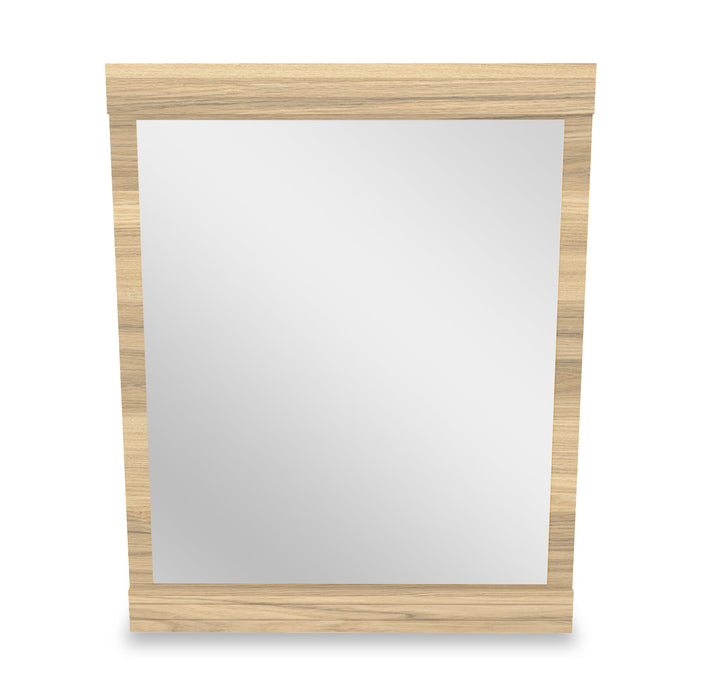 Riley 6pc Bedroom Set with Panel Bed, Dresser, Mirror & Nightstand, Made in Canada, Natural - Twin Size