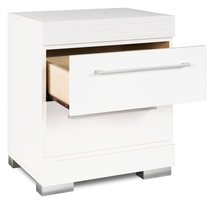 Riley Bedside 2-Drawer Nightstand, 21\"W x 24\"H, Made in Canada - White