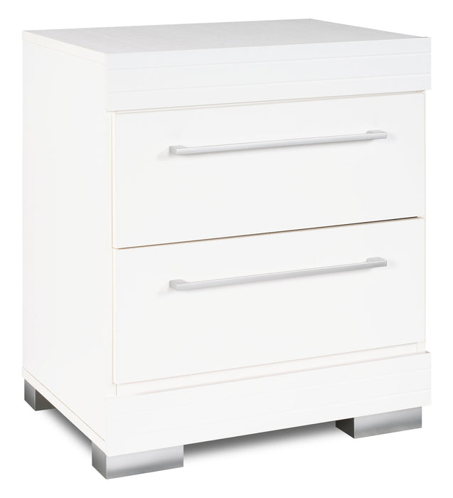 Riley Bedside 2-Drawer Nightstand, 21\"W x 24\"H, Made in Canada - White