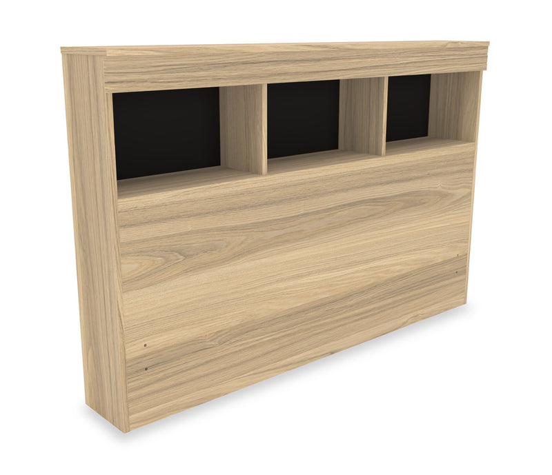 Riley Mates Bed with Bookcase Headboard Set for Kids,Made in Canada, Natural - Full Size