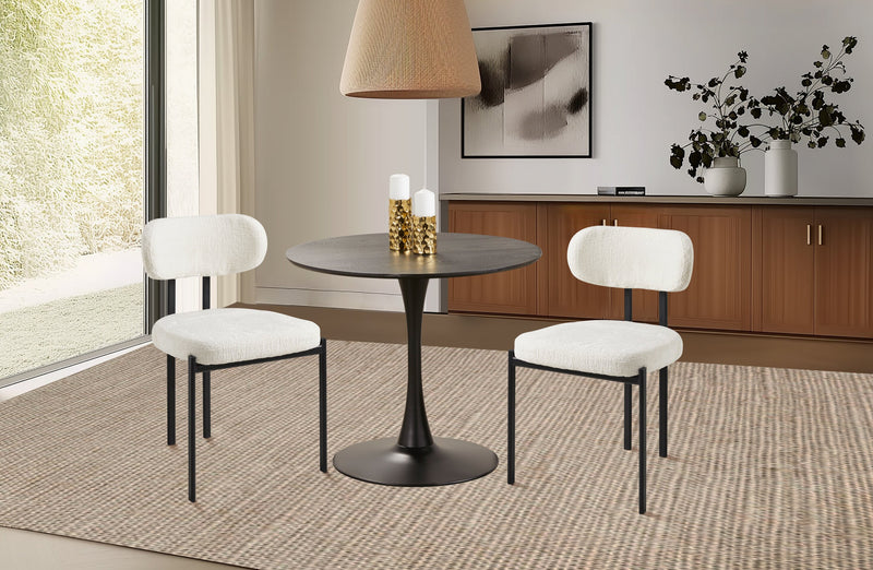 Rio Dining Chair with Polyester Fabric, Metal - Taupe