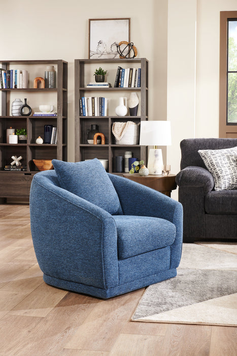 Rio 34.5\" Chenille Fabric Swivel Accent Chair - Blue
