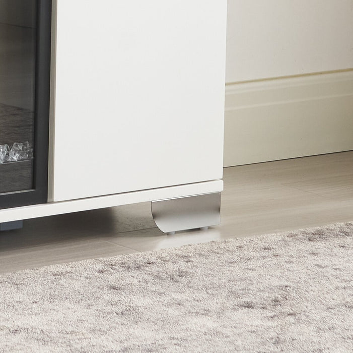 Robin 70\" Modern Electric Fireplace TV Stand with Storage and Cable Management for TVs up to 80\"- White