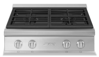 Smeg Portofino 30" Gas Rangetop - RTU304GX|Surface de cuisson à gaz Smeg Portofino de 30 po - RTU304GX