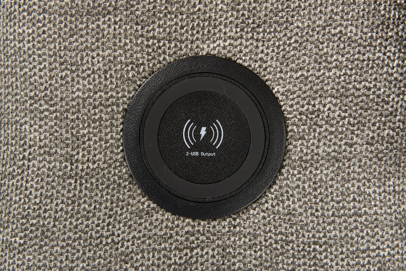 Savvy 3-Piece Linen-Look Fabric Sleeper Sectional with Adjustable Headrests - Grey